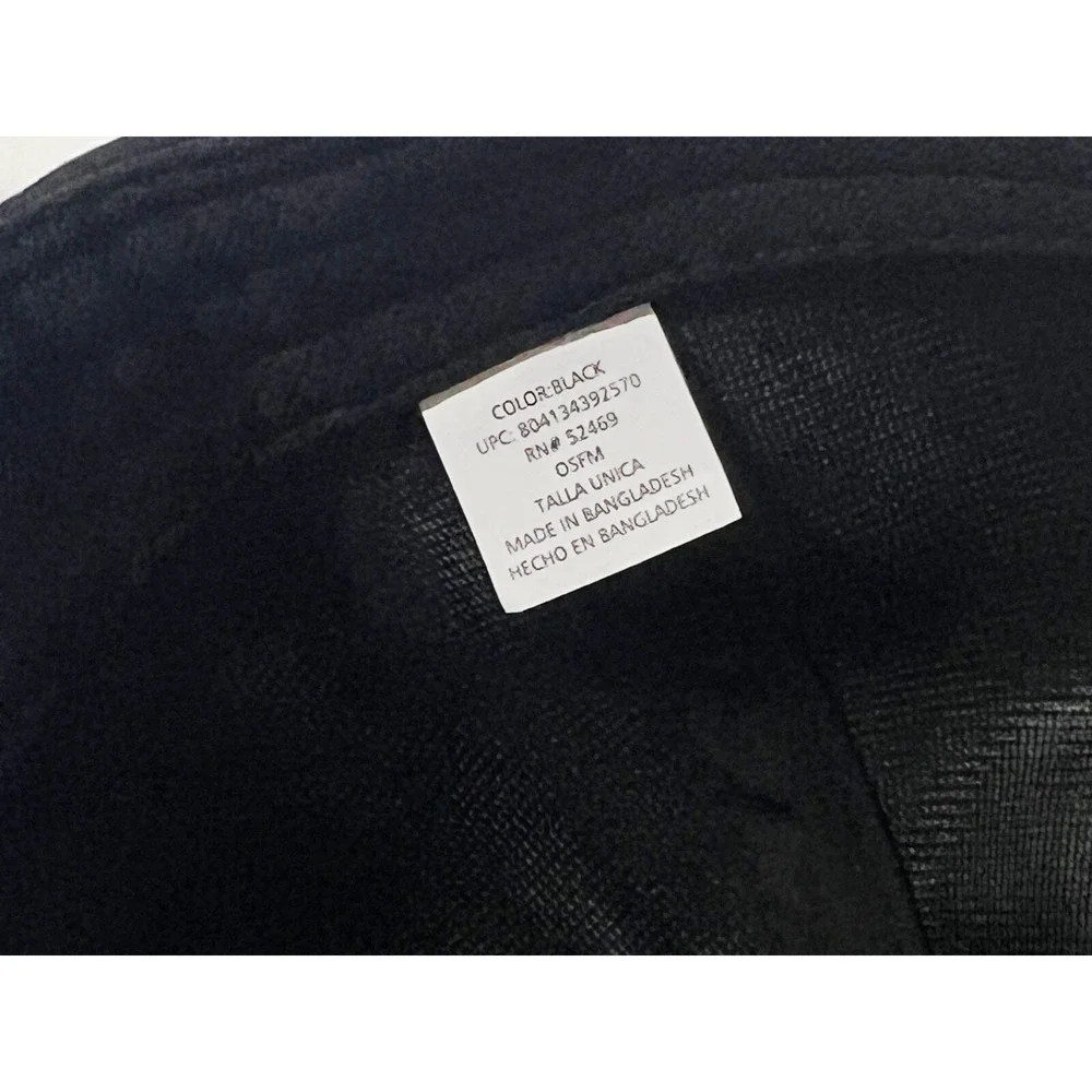 Black Baseball Hat‎ with White Trim on the Visor Adjustable